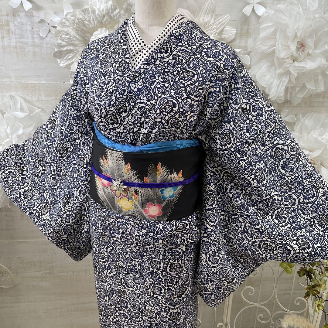 小紋着物★名古屋帯セット 小紋着物☆名古屋帯セット - 着物ファッション