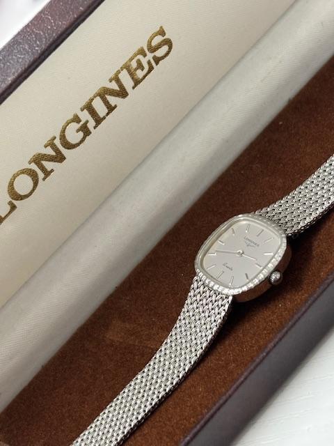 LONGINES ロンジン 腕時計 スクエア メッシュバンド ステンレス