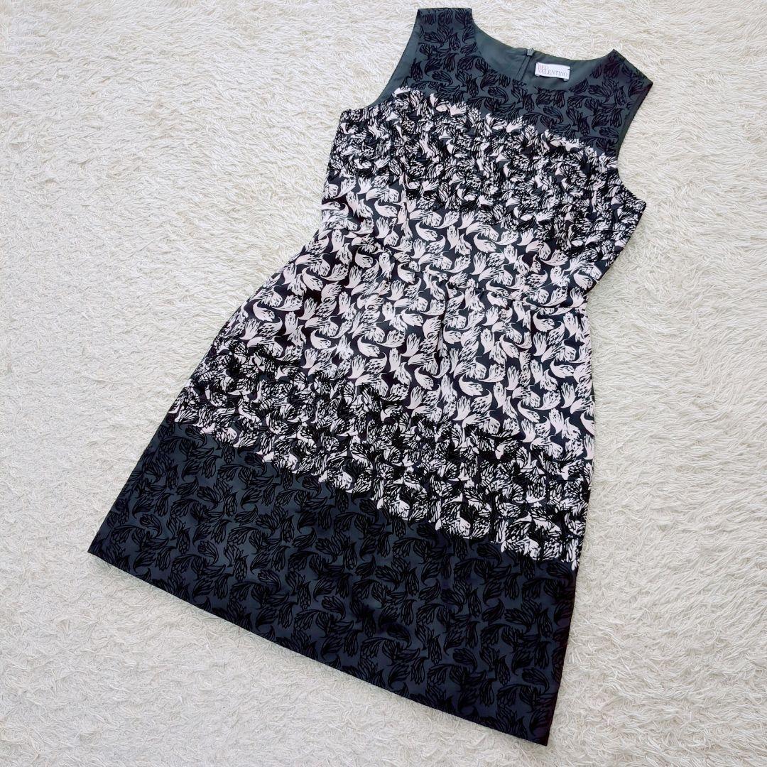 RED VALENTINO★美品★膝丈ワンピース★ボタニカル★フロッキープリント