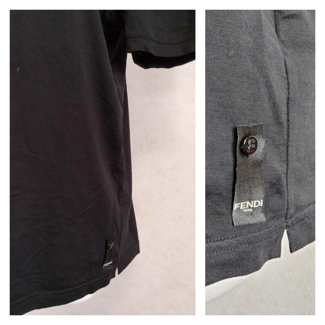 フェンディ　Tシャツ M ブラック　半袖　トップス　ROME ロゴ　メンズ