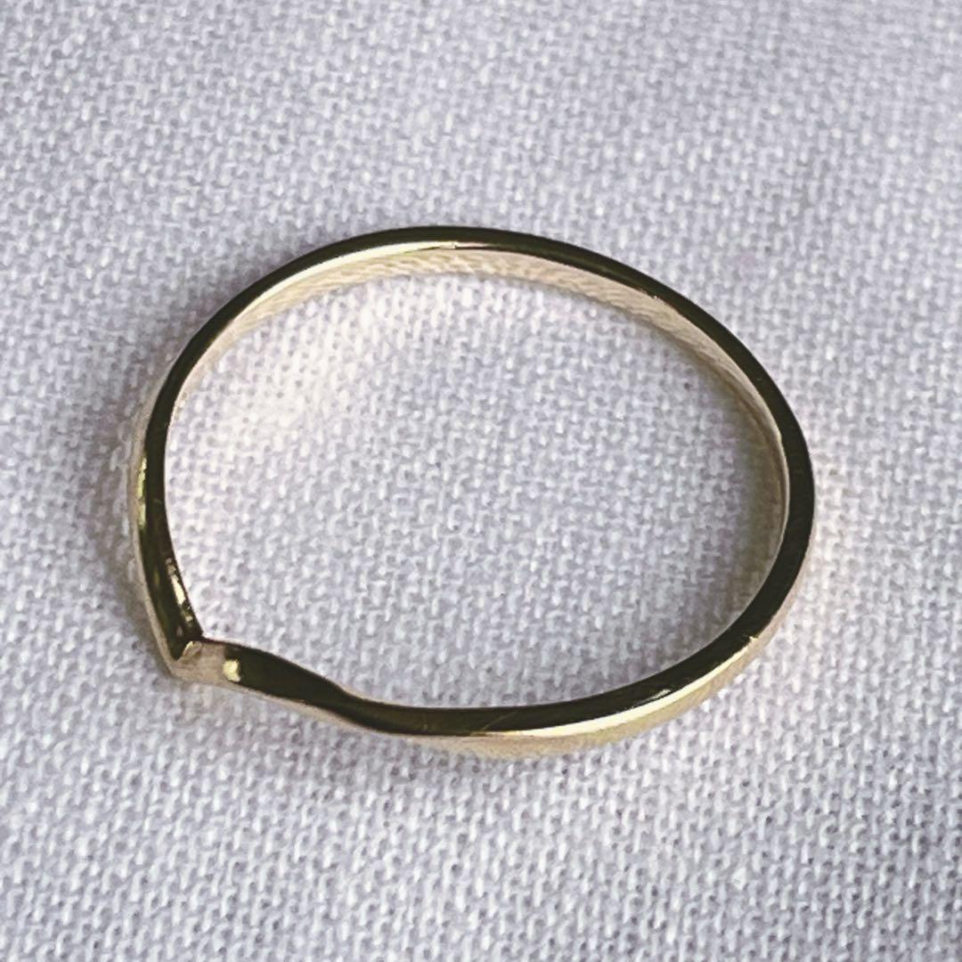 いラインアップ 美品 ete Vラインリング K10 エテ アクセサリー