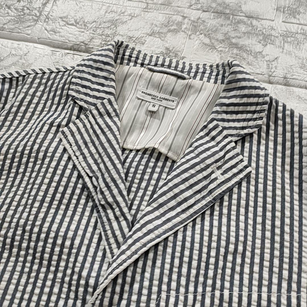 ENGINEERED GARMENTS ストライプ シアサッカー　 M エンジニアードガーメンツ USA製 シアサッカー テーラード