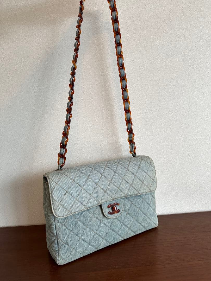 超希少1998年 CHANEL デニム デカマトラッセ べっ甲チェーン 30cm