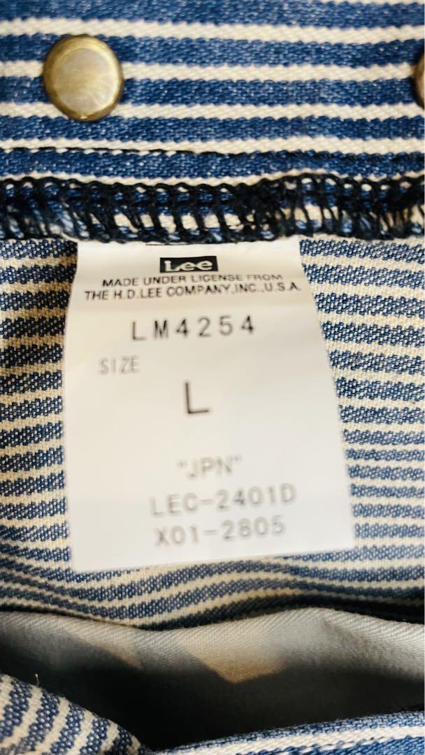 Lee  オーバーオール　L ヒッコリー柄