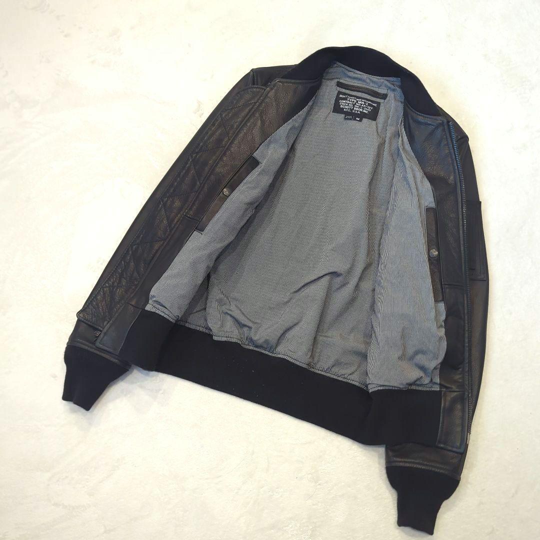 sannel様用　牛革　MA-1　レザージャケット　ブルゾン　ブラック　M