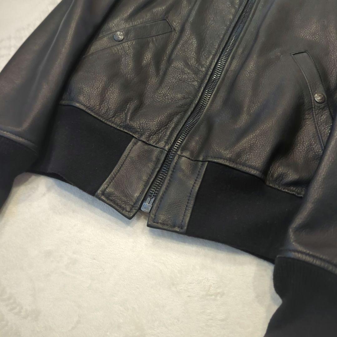 sannel様用　牛革　MA-1　レザージャケット　ブルゾン　ブラック　M