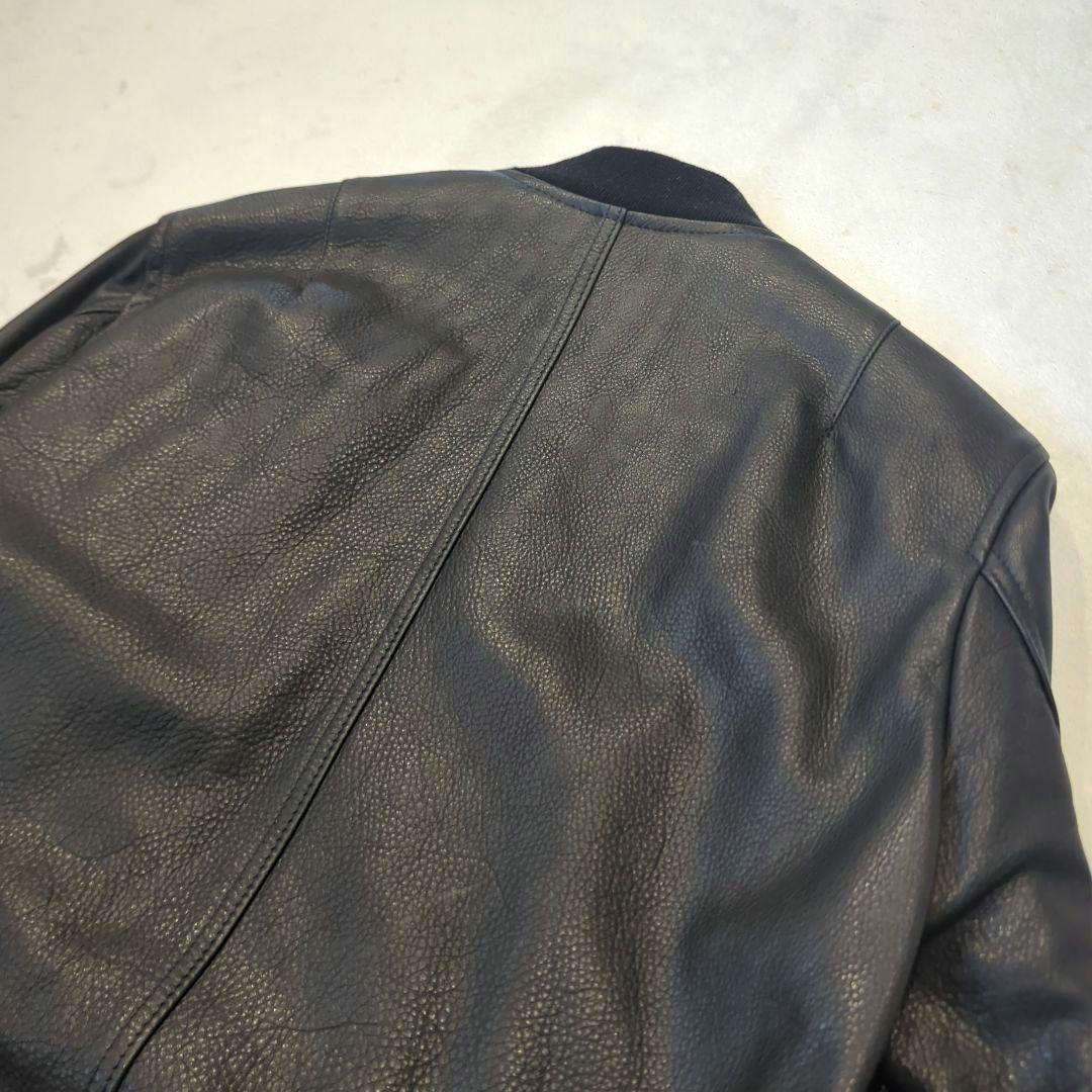 sannel様用　牛革　MA-1　レザージャケット　ブルゾン　ブラック　M