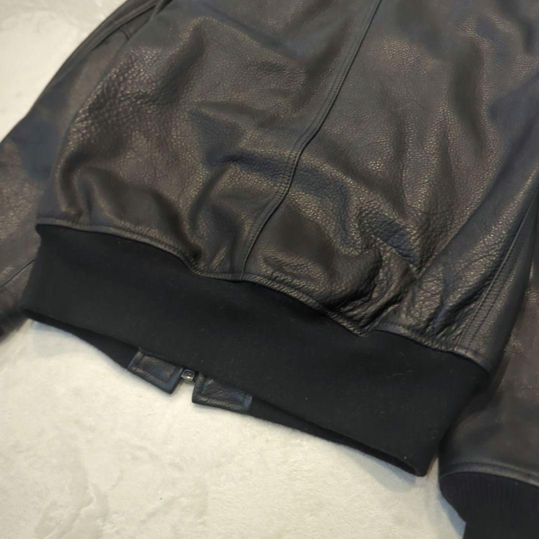 sannel様用　牛革　MA-1　レザージャケット　ブルゾン　ブラック　M