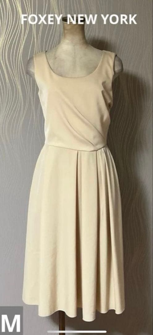お げ FOXEY NEW YORK サイドシャーリング フ ワンピースM FOXEY NEW YORK