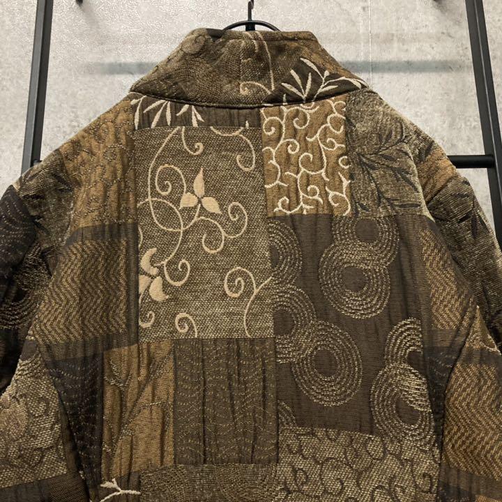 贅沢品 M程 メンズ ジャケット/ブルゾン ゴブラン 総柄 《US古着 割引50% 総柄 ゴブラン織 ジャケット ブラック ベージュ ヴィンテージ感 USA製古着 その他