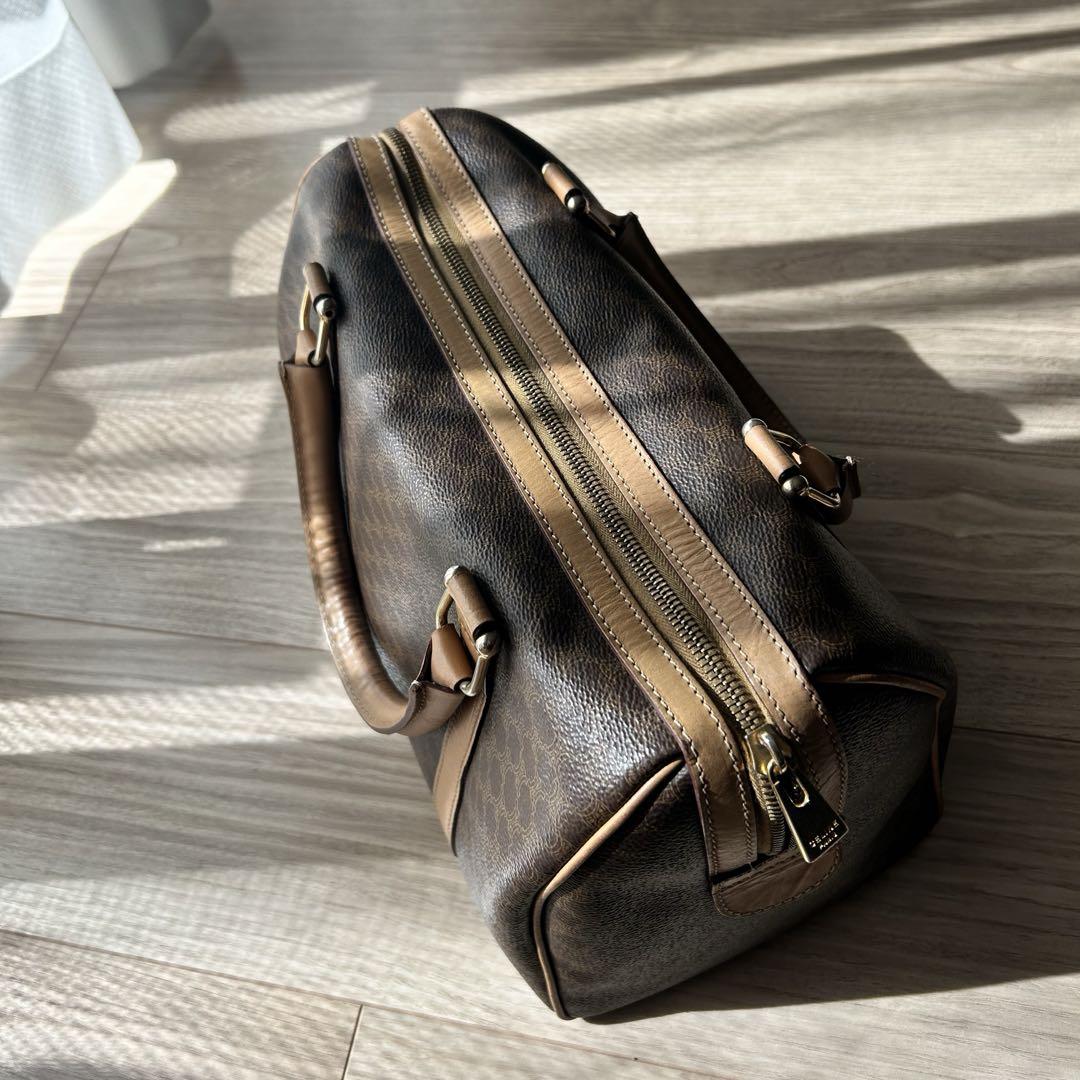 全国送料無料・イイ店 CELINE】マカダム 鑑定済み レザー PVC ハンドバッグ ミニボストン バッグ