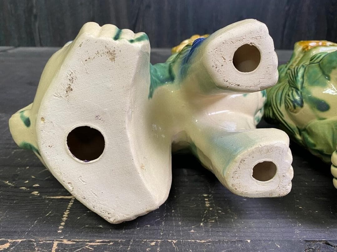 2421 沖縄 シーサー 一対 置物 陶器 縁起物 獅子 魔除け 厄除け/M4 2421 沖縄 シーサー 一対 置物 陶器 縁起物 獅子 魔除け 厄除け/M4