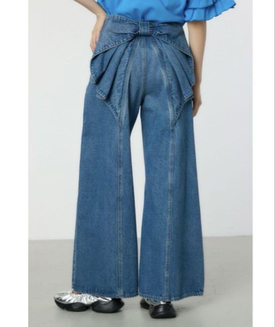 ビッグリボンデニムパンツ　ブルー RODEO CROWNS WIDE BOWL