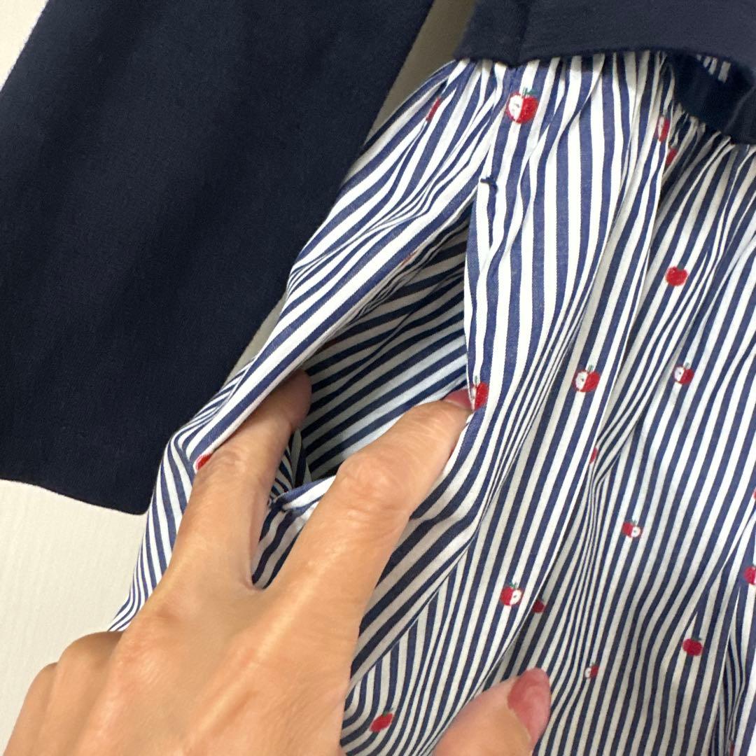 【新品】familiarファミリア　カーディガン襟付きワンピース　ファミ110