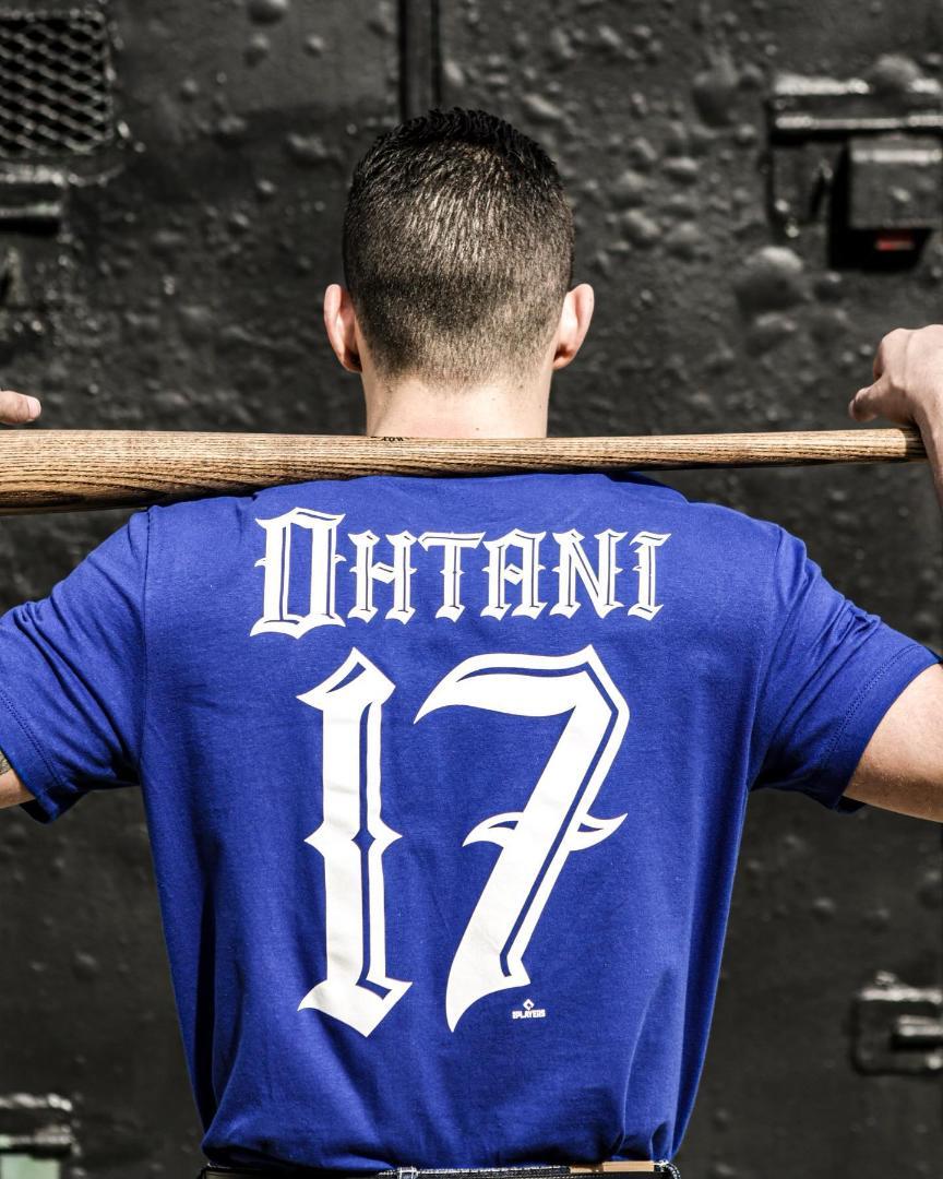 ミスターカートゥーン ロサンゼルス ドジャース 大谷翔平 Tシャツ ブルー 青