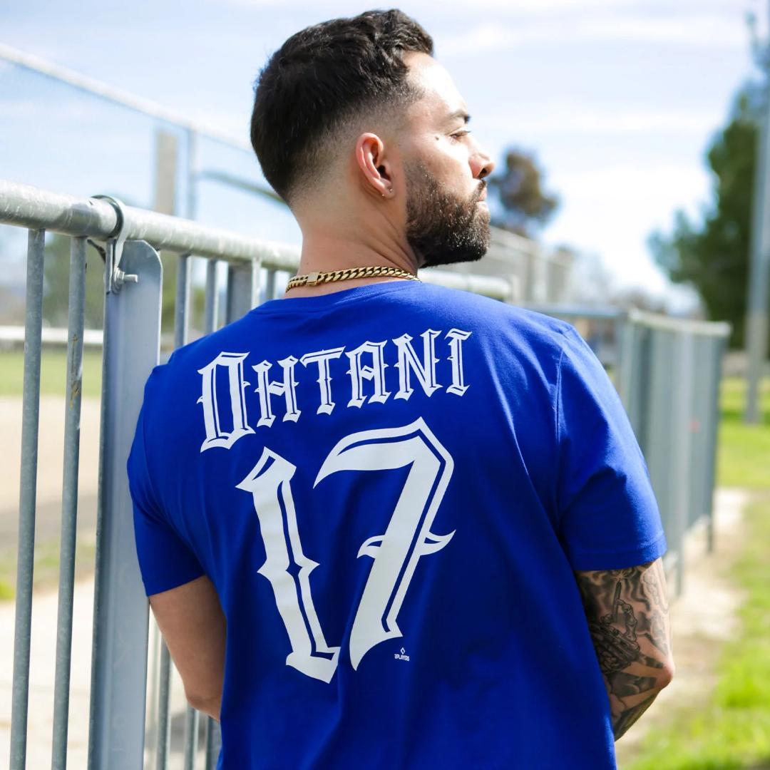 ミスターカートゥーン ロサンゼルス ドジャース 大谷翔平 Tシャツ ブルー 青