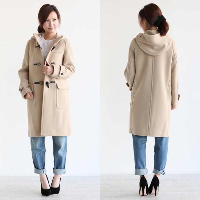 【美品】マカフィー　ダッフルコート　ロング丈　36　ライトベージュ
