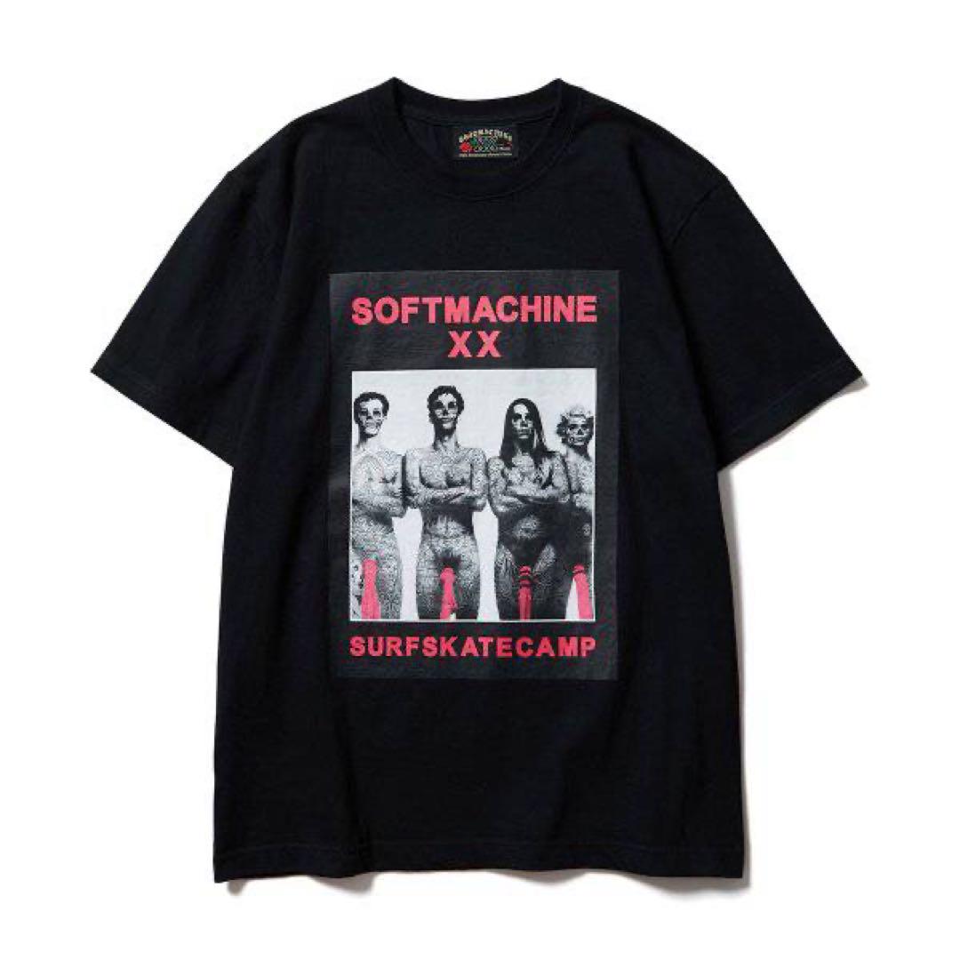 独特の上品 ソフトマシーン×サーフスケートキャンプ Tシャツ ブラック