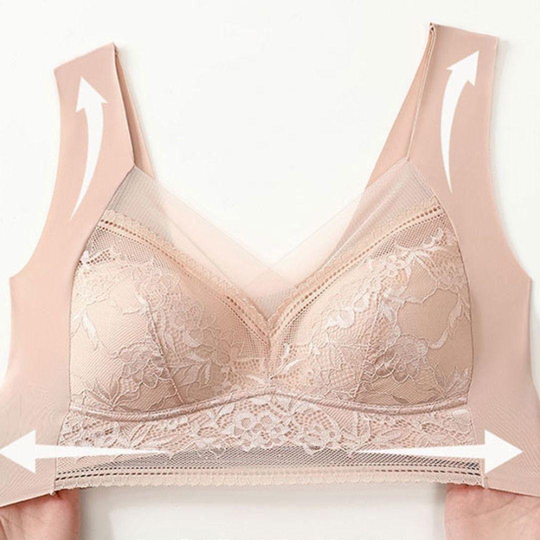 【Size 3L】 Set of 3: Pink, Red, Beige Seamless Night Bra