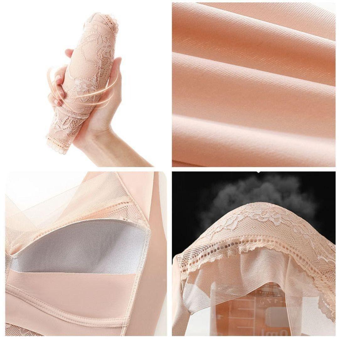 【Size 3L】 Set of 3: Pink, Red, Beige Seamless Night Bra