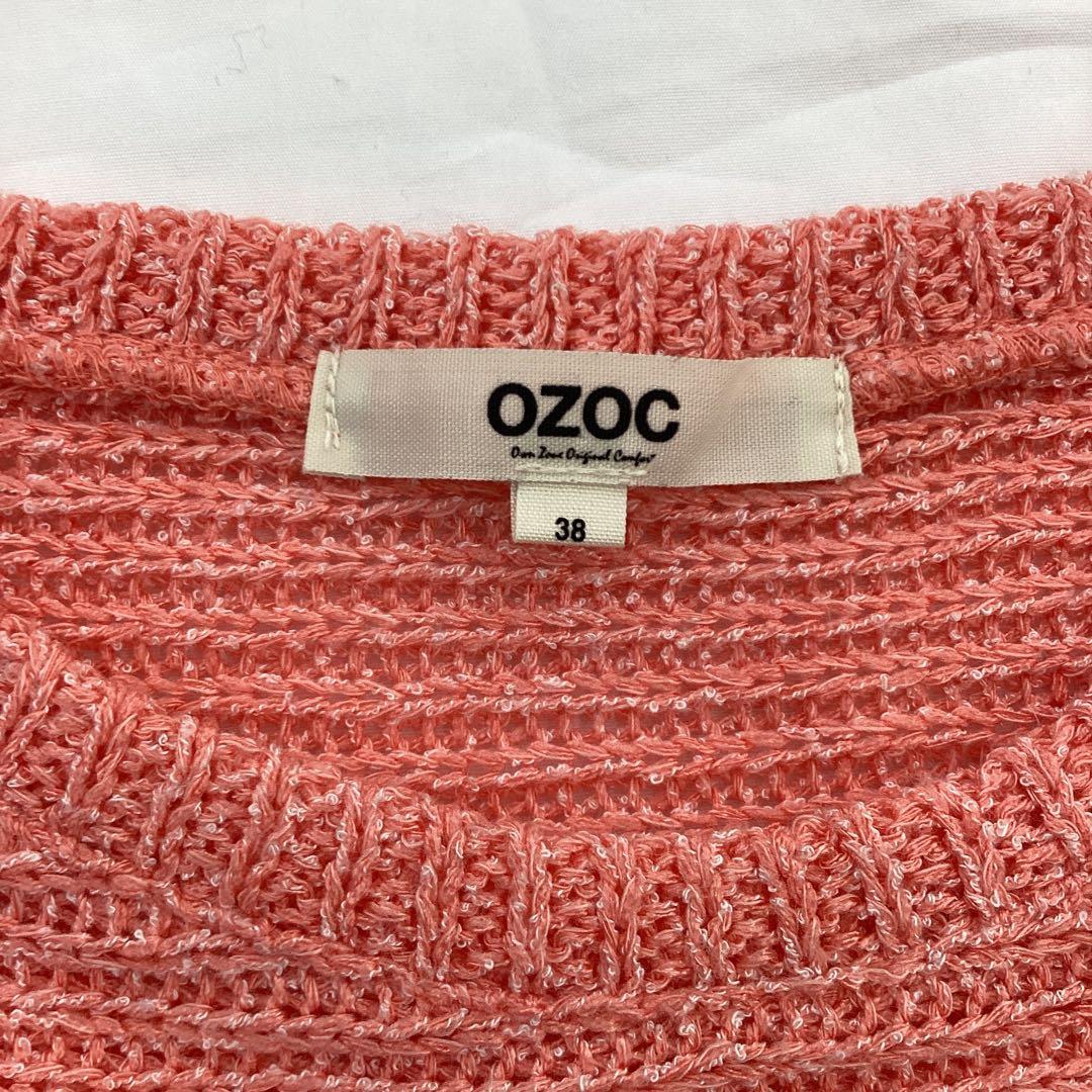 R471Nレディース五分袖ニットピンク 春秋 M OZOC 3/27