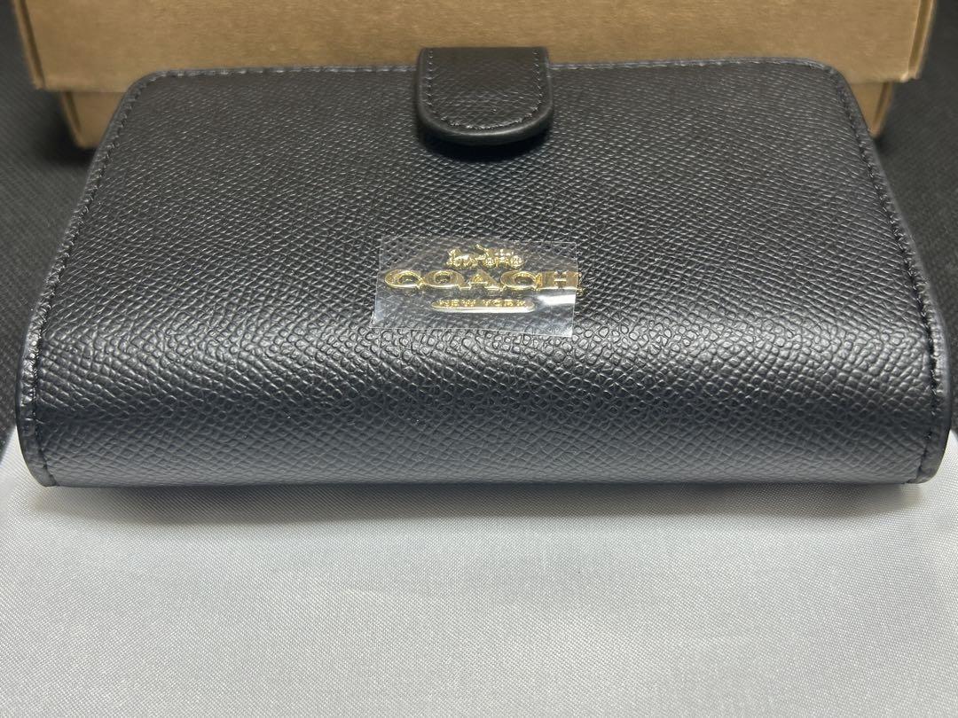 新品未使用‼️COACH 財布　二つ折り　折り財布　ミディアムウォレット　ブラック