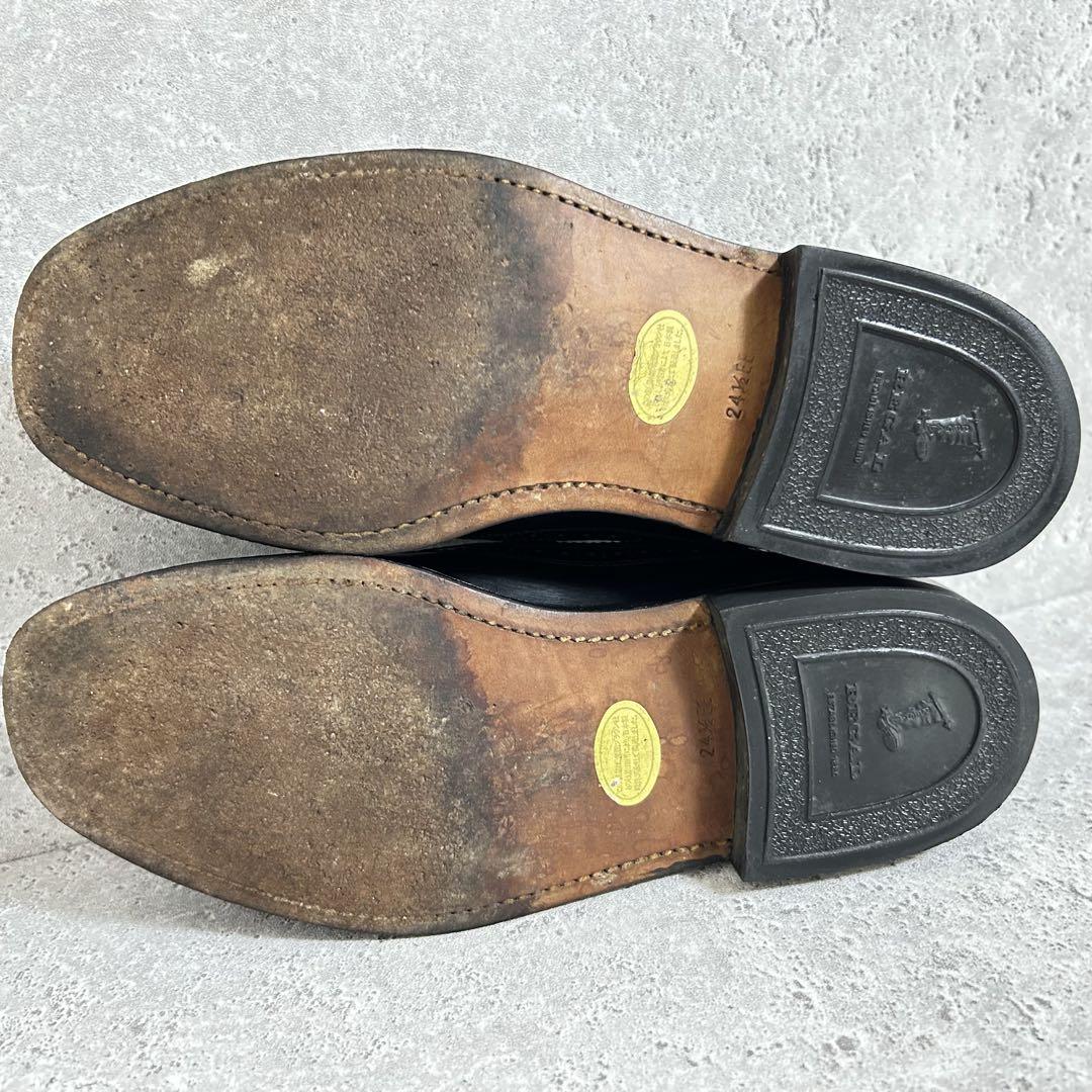 【美品】REGAL 676 ウイングチップ 革靴 24.5 黒 外羽根