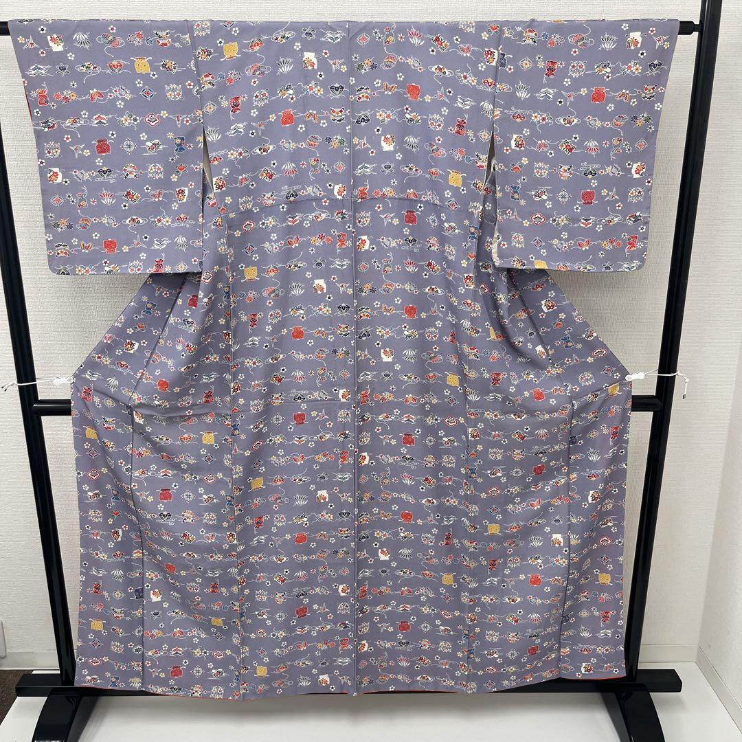 小紋 型染 可愛い染め ちりめん 正絹 着付け 和装 i-3041 - メルカリ