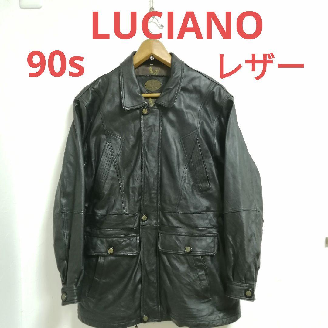 80s LUCIANO レザージャケットコートL VINTAGE