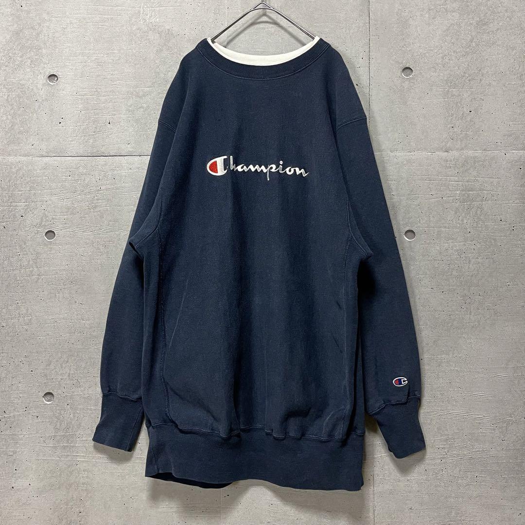 90\'sチャンピオン　リバースウィーブ　USA製 ダブルネックスウェット　XXL