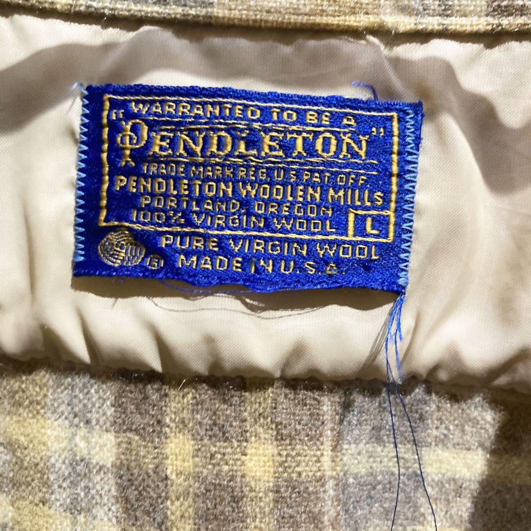 70s Pendleton ビンテージ ウールシャツ 古着 USA製 開襟シャツ