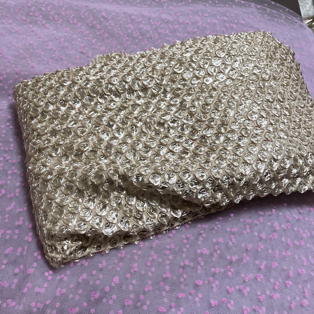 新品　ニット生地　布地　はぎれ　ドット　水玉