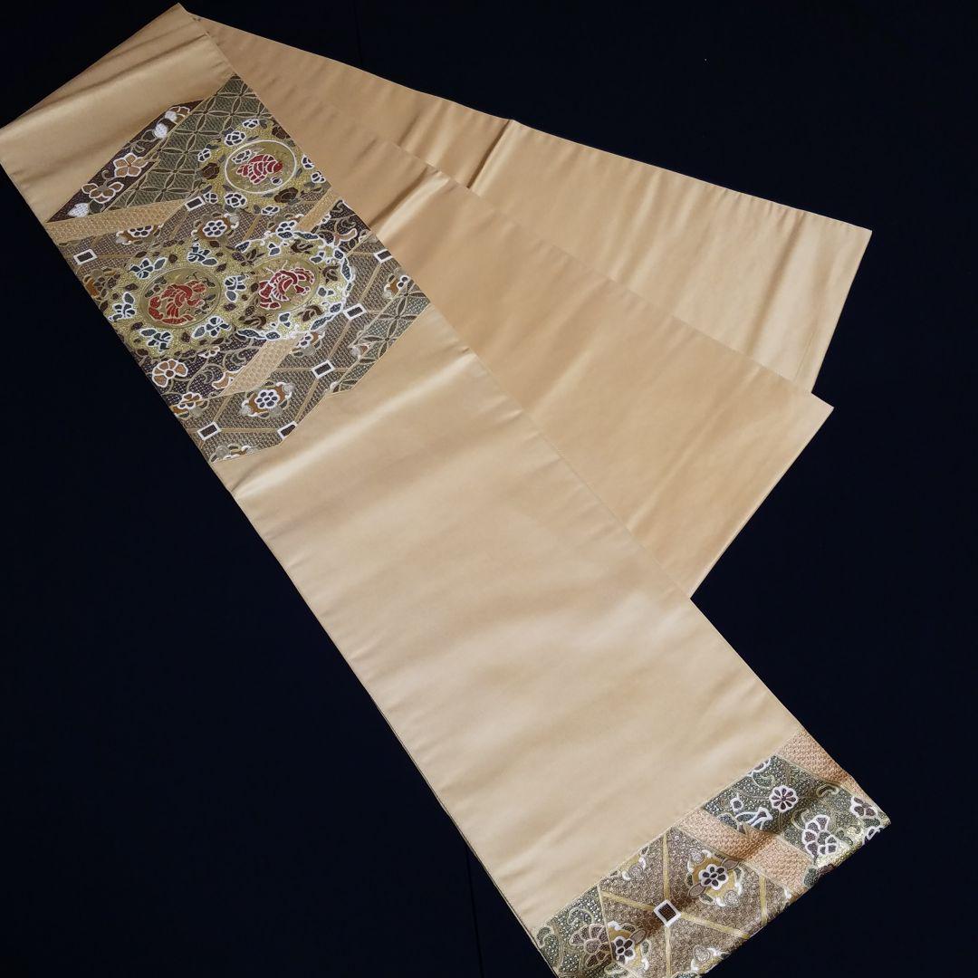 A410【着物と帯 京月花】■お仕立て上がり/有職文様スワトウ刺繍袋帯/太鼓柄■