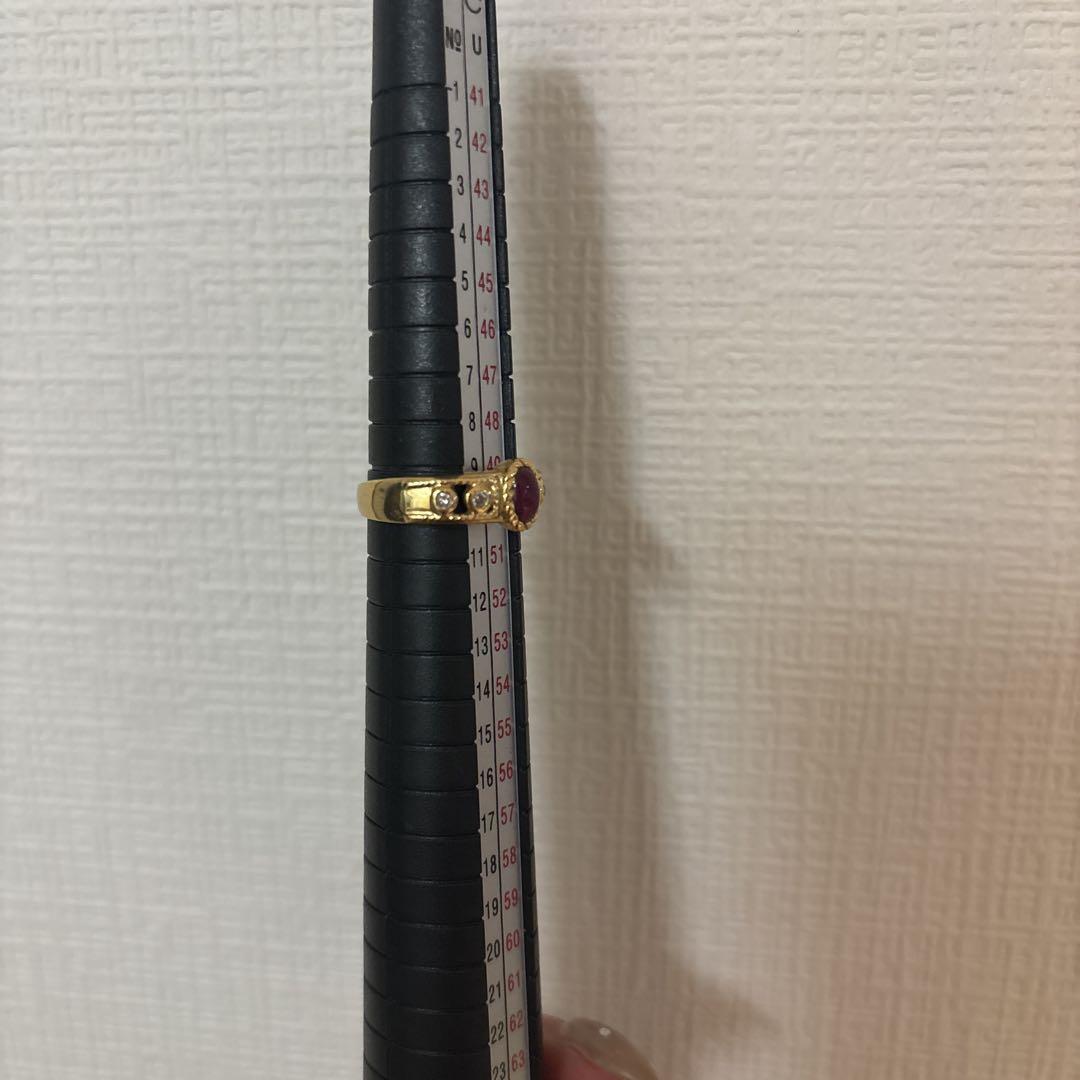 【18k】 ルビーリング 10号