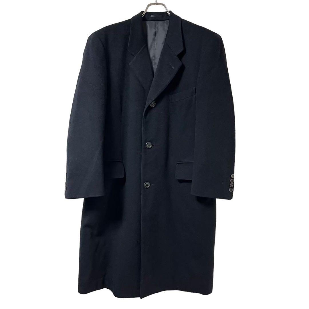 捧呈捧呈vintage カシミア100% ブラック ロング チェスターコート 菅田