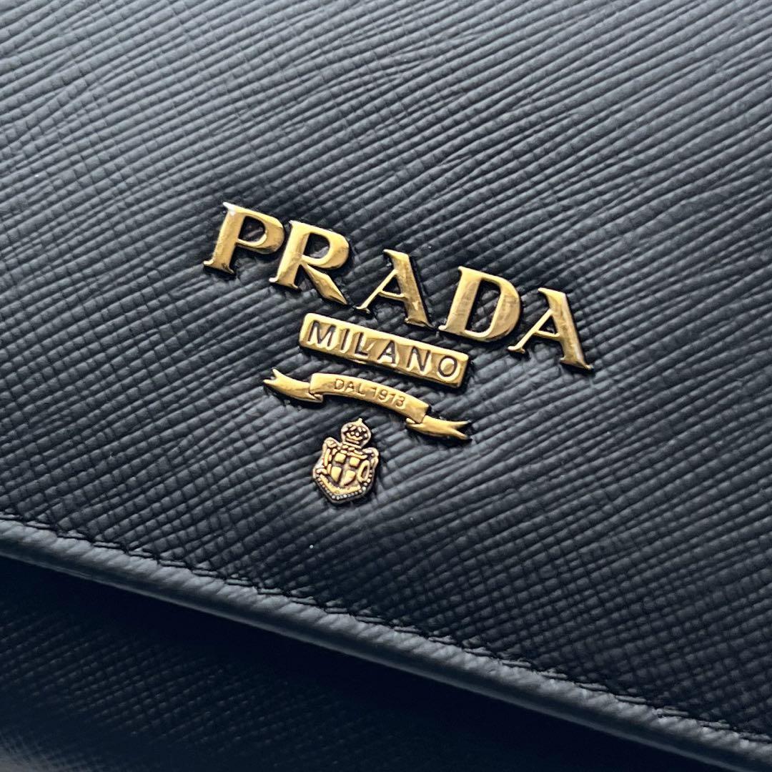 カタログギフトも！ 200 極上美品 PRADA プラダ 2つ折り 長財布 小物