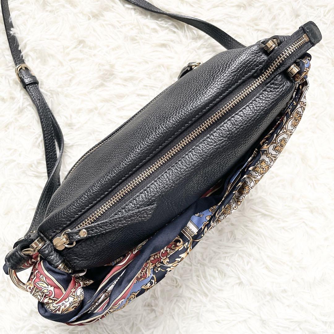 【タグ付き】ヴィオラドーロ　シルクスカーフ ショルダーバッグ　2way レザー