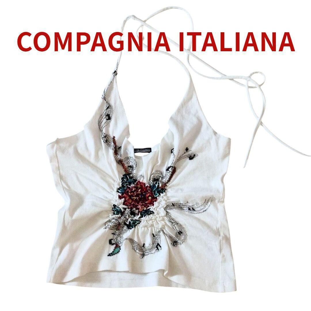 COMPAGNIA ITALIANA 刺繍 ホルター キャミソール S