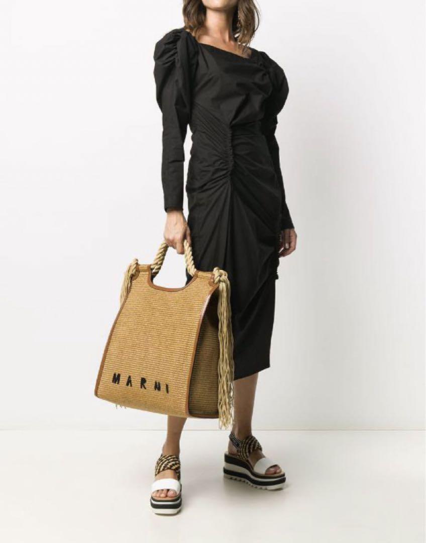 美品【marni】ラフィア ロープハンドルMARCELサマーバッグ