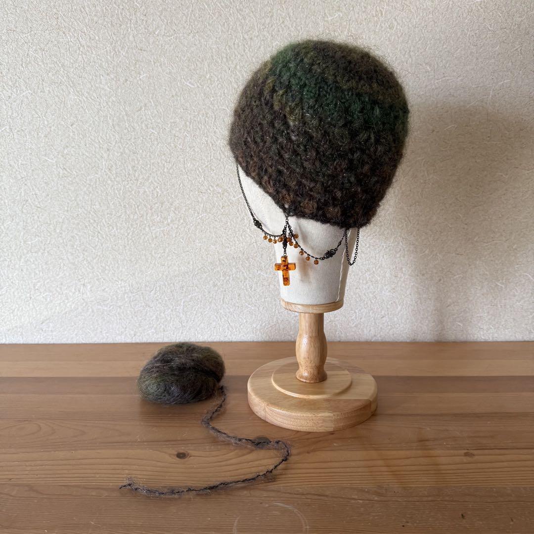 ✞ ˖⋆ y2k フェアリーグランジ 森ガール ニット帽 ハンドメイド