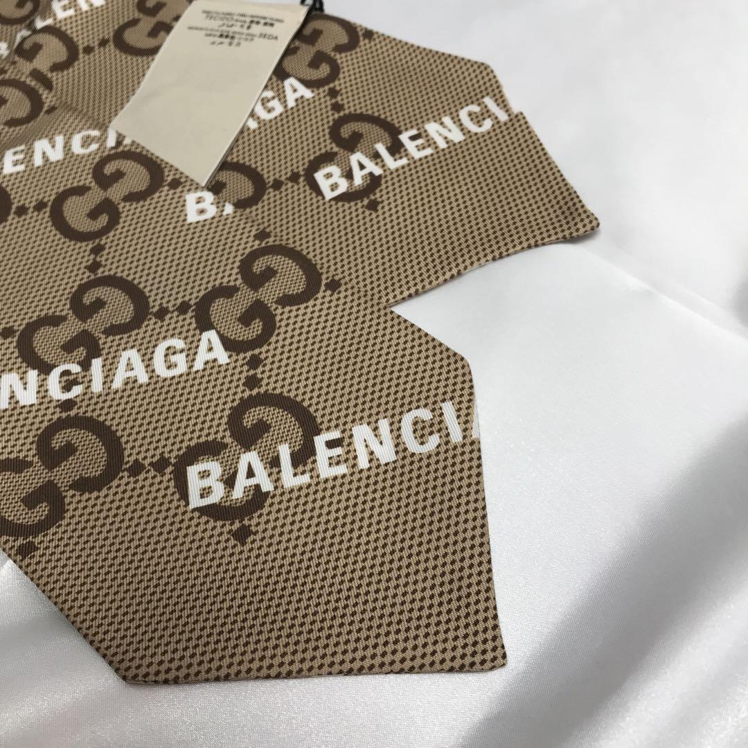 ☆未使用☆GUCCI Balenciaga コラボ ネックボウ スカーフ シルク