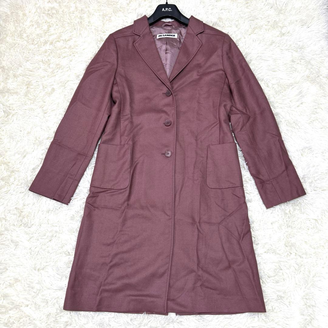 JIL SANDER ロングコート カシミヤ生地 シルク混 サイズ36 ピンク