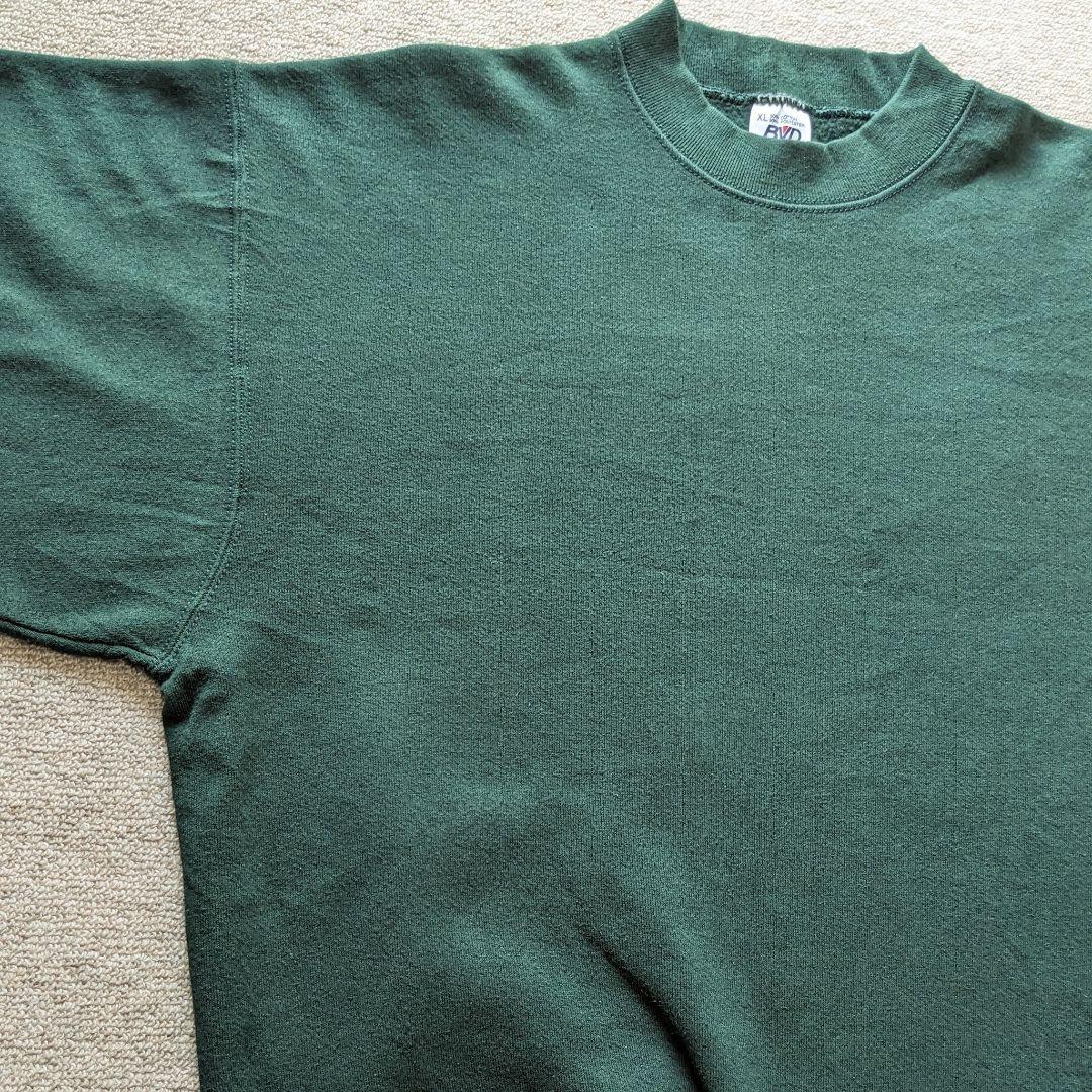 美品 90s BVD スウェット USA製 XL ブランク グリーン 古着