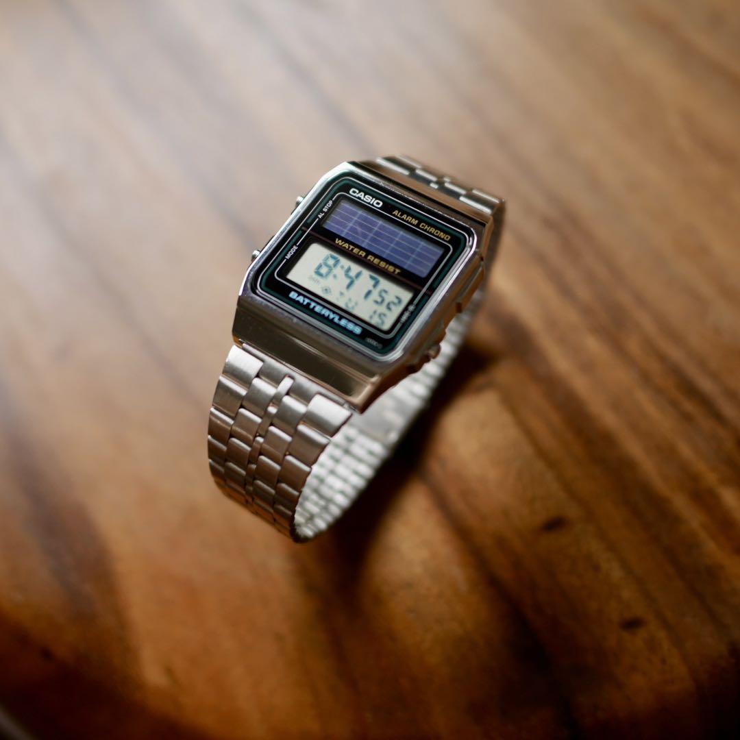 CASIO AL-180 80s “Old CASIO”チープカシオ ソーラー Vintage 1980's Casio Solar AL-180 Alarm Chrono Batteryless