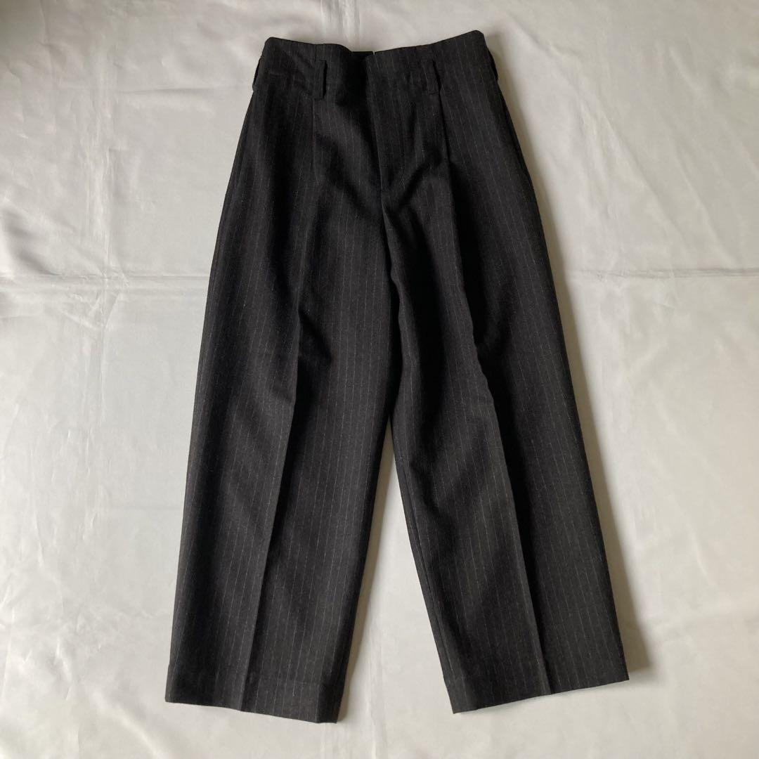 マーガレットハウエル 19AW ワイドパンツ ストライプ ウール