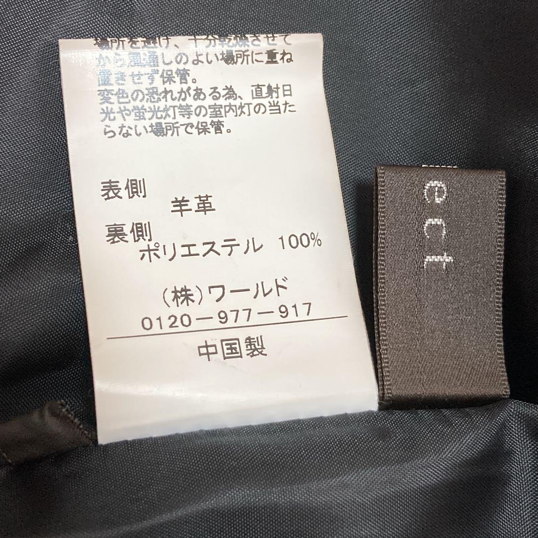 美品　リフレクト ラムレザー ノーカラージャケット　サイズ  ブラック　シングル