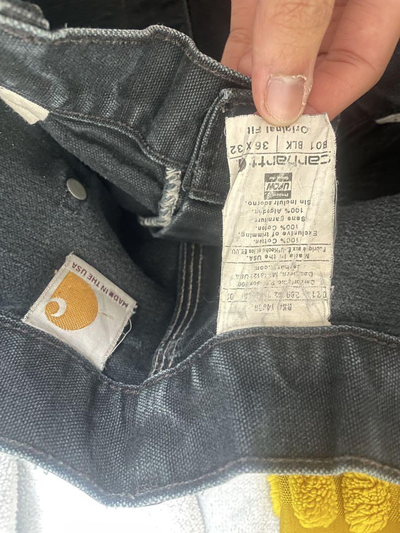 【超希少】90s Carhartt ダブルニー　ブラック　USA製　鬼フェード