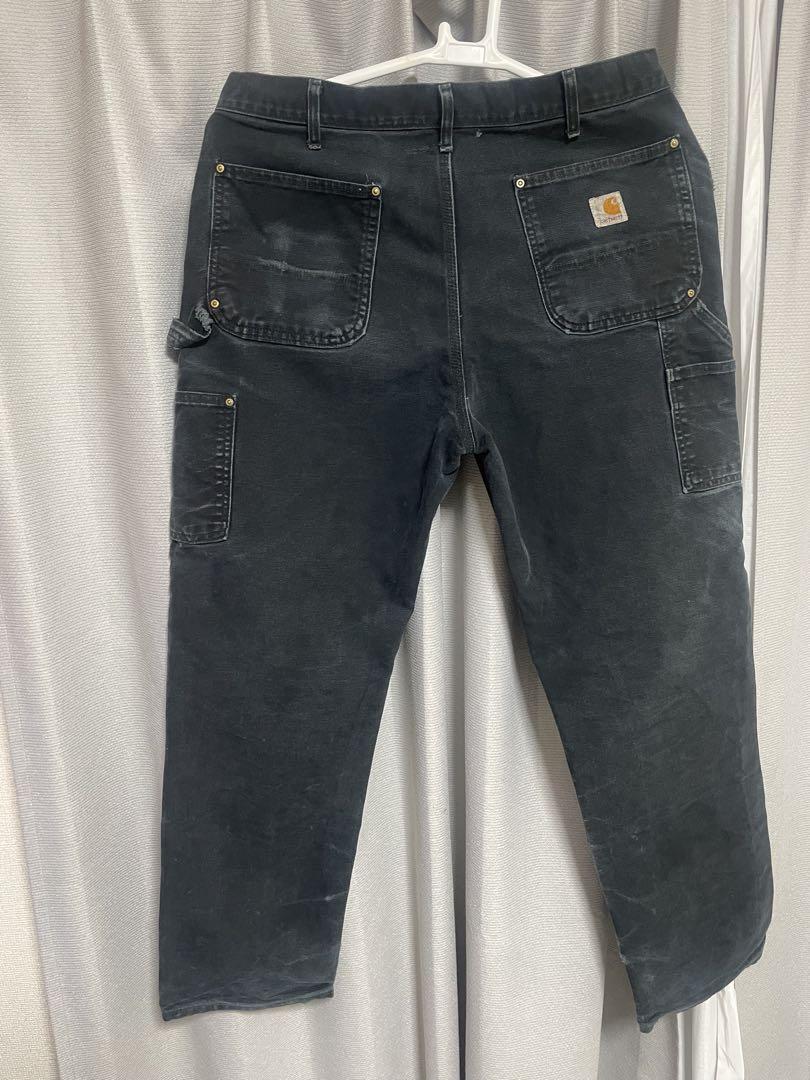 【超希少】90s Carhartt ダブルニー　ブラック　USA製　鬼フェード