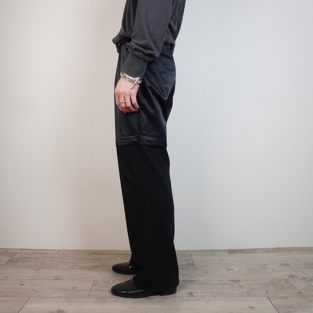 最も完璧な 5351POUR LES HOMMES 切り替えレイヤードパンツ 黒/UW174 パンツ