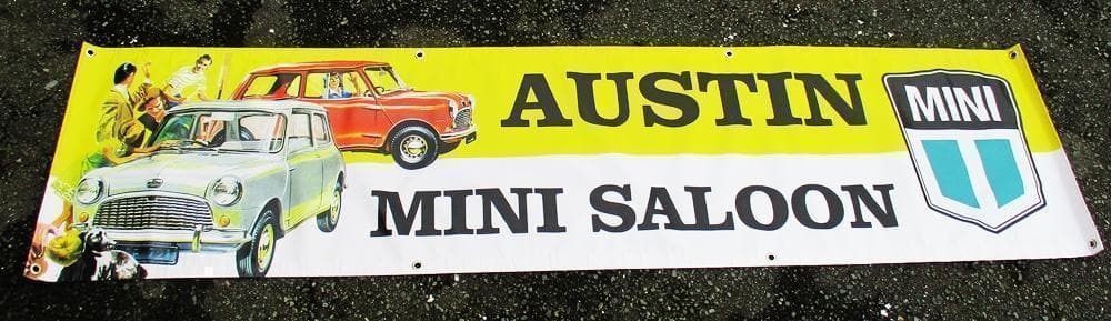 ローバーミニ　大型バナー フラッグ 耐水・耐候性PVC 237cm x60cm